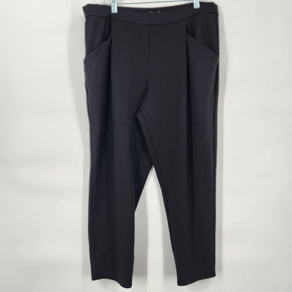 Eileen‎ Fisher Women's XL Pleated Dress Pants High Rise Knit Career Pockets - Picture 1 of 5